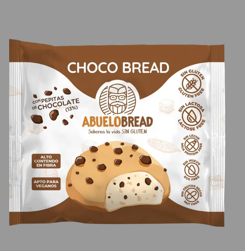 Bollo con pepitas de chocolate sin gluten AbueloBread 60 g